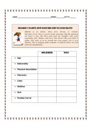 English Worksheet: MILDRED HABITS