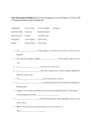 English Worksheet: Tools of Geography 