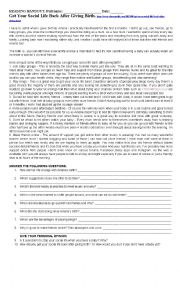 English Worksheet: SOCIAL LIFE