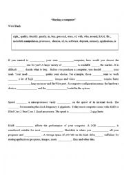 English Worksheet: Buying a computer