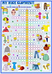 English Worksheet: Clothes and accessories, crossword puzzle