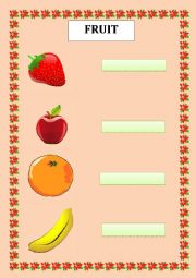 English Worksheet: Fruit