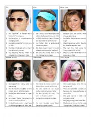 English Worksheet: guessing famous people 