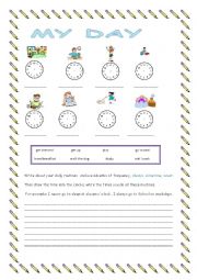 English Worksheet: My Day