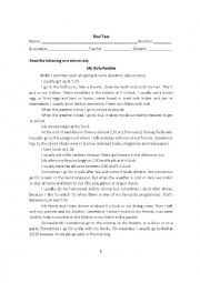 English Worksheet: Final Test_Mod1_CEFS_Me and my world