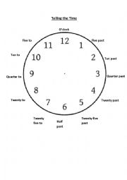 English Worksheet: Explanation of Telling the Time