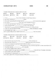 English Worksheet: Impact 11 Vocabulary Unit 3