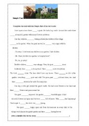 English Worksheet:  The giant and the castle-worksheet