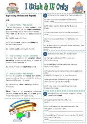 English Worksheet: I wish & If only