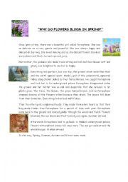 English Worksheet: Fairy tale: Why do flowers bloom?