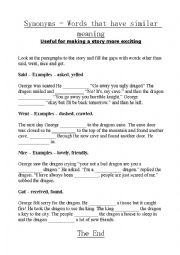 English Worksheet: synonyms Worksheet