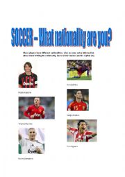 English Worksheet: What nationality are you? FOOTBALL