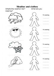 English Worksheet: Weather and clothes