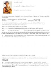 English Worksheet: Crocodile Dundee Worksheet on film, 