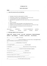 English Worksheet: Vocabulary test Health and Illness