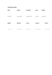 English Worksheet: Fruits