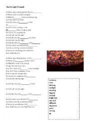 English Worksheet: Tangled - I see the light  (song)