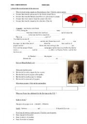 English Worksheet: POPPY DAY / REMEMBRANCE DAY