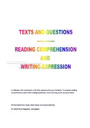 English Worksheet: Collection of texts and questions