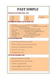 English Worksheet: PAST SIMPLE