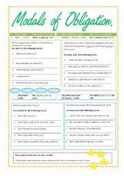 English Worksheet: modals of obligation