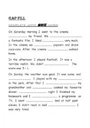 English Worksheet: LAST  WEEKEND