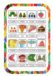 English Worksheet: The very hungry caterpillar