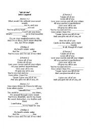 English Worksheet: All of me - John Legend Worksheet