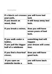 English Worksheet: American Superstitions