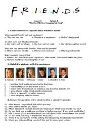 English Worksheet: Friends The One With Ross Inappropriate Song