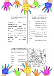 English Worksheet: VERB TO BE AND THERE TO BE 