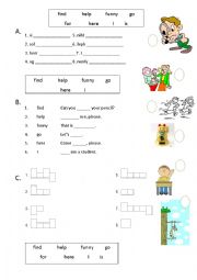 English Worksheet: Dolch - Pre-Primer 2