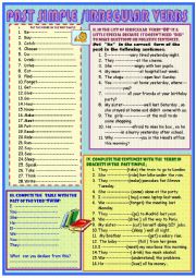 English Worksheet: past simple: Irregular verbs