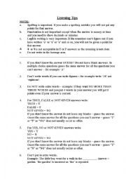 English Worksheet: IELTS Listening and Reading Test Tips