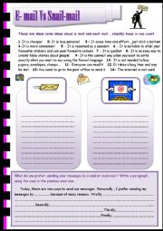 English Worksheet: e-mail Vs snail-mail