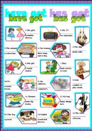 English Worksheet: Have got-has got