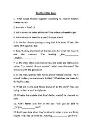 English Worksheet: pretty little liars episode 1 answers