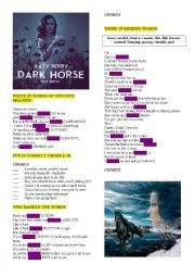 English Worksheet: KATY PERRY DARK HORSE