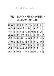 English Worksheet: Find the colours