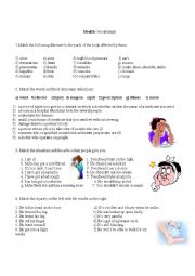 English Worksheet: Health