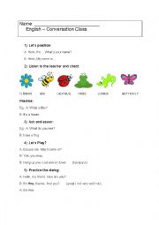 English Worksheet: Conversation Class