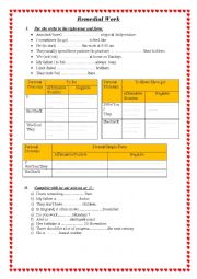 English Worksheet: remedial work (7th form)