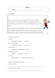 English Worksheet: My name is Pierre Gomes