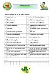 English Worksheet: Leprechauns