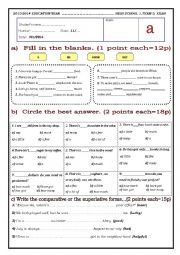 English Worksheet: exam