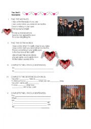 English Worksheet: You and I by Scorpions