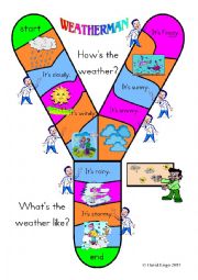 English Worksheet: Y Track Weatherman and Talking Card with blank capital Y