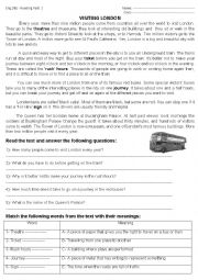 English Worksheet: visiting London