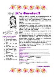 English Worksheet: Its Carnival!