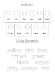 English Worksheet: colours